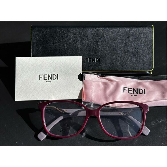 Fendi Accessories - New Fendi CUBE FF 0232 807 Burgandy Eyeglasses